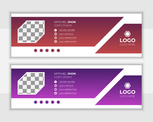 Corporate email signature design or personal social media cover design template, Facebook, graphic design