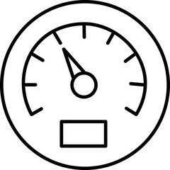 Speedometer Vector Outline Illustration