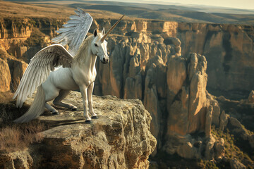 horses on the mountain, Embark on a magical journey with this enchanting visual featuring a white...
