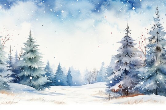 Christmas snow landscape outdoors