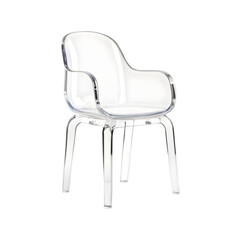 Transparent acrylic ghost chair for a modern look, Transparent Background, PNG Format