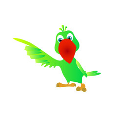 Green parrot on a white background / funny parrot / parrot nft.