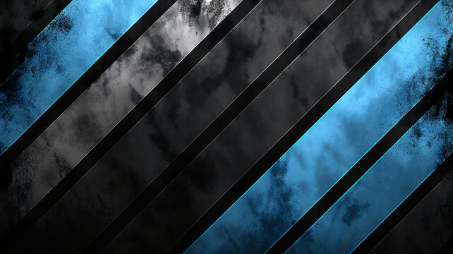 Blue background landscape banner with stripes