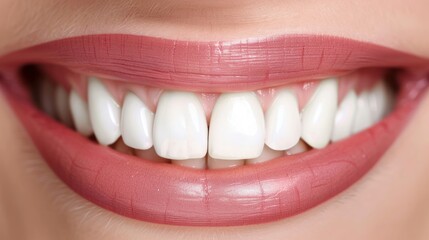 Closeup beautiful women smile clean teeth model. AI generated image
