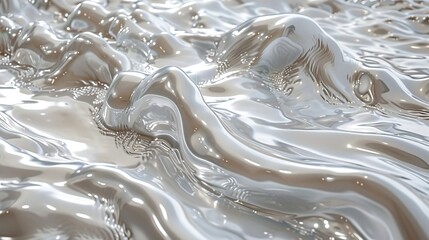   A tight shot of a rushing water surface, with considerable flow along its edge, and an individual reclining in the water's heart - obrazy, fototapety, plakaty