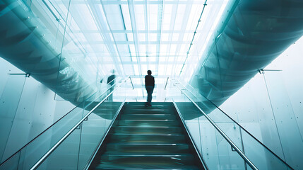 Escaleras de cristal de diseño moderno.