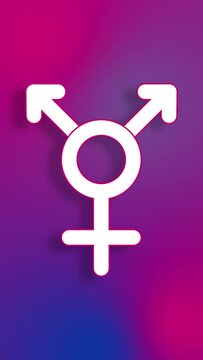 S&iacute;mbolo Bisexual en pantalla vertical versi&oacute;n 2