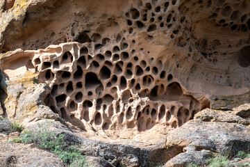 unusual chalk holes in mountain sediments