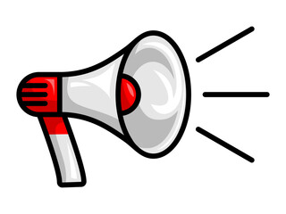 Illustration of a vector megaphone symbolizing advertising, marketing, and news concepts.