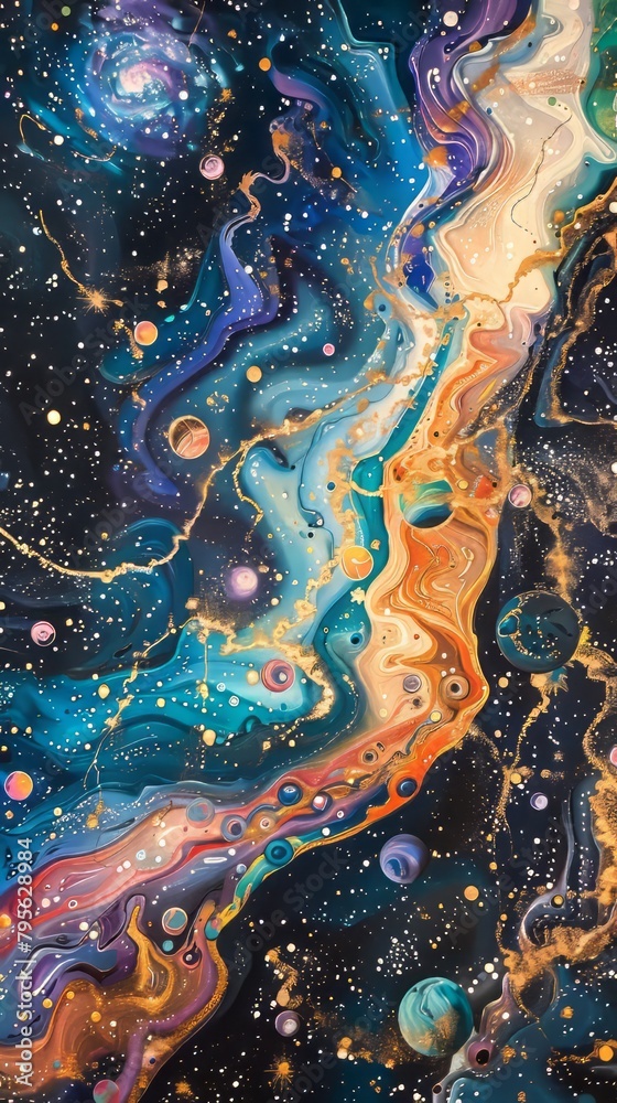 Wall mural milky way in space.