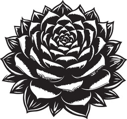 black and white lotus flower