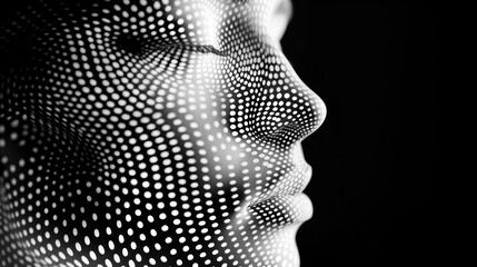 digital face. Artificial intelligence concept. virtual reality