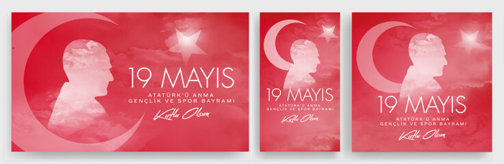  19 Mayıs Atatürk'ü Anma, Gençlik ve Spor Bayramı, translation: 19 may Commemoration of Ataturk, Youth and Sports Day. Turkey.