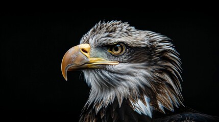 Fototapeta premium Intense Focus: The Bald Eagle’s Stare. Generative AI