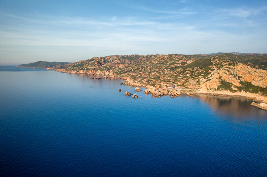 Coastal landscape of Sardinia, Italy at sunny day, Paradiso Coast