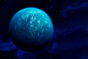 Exoplanet on a dark background. Elements of this image furnished by NASA