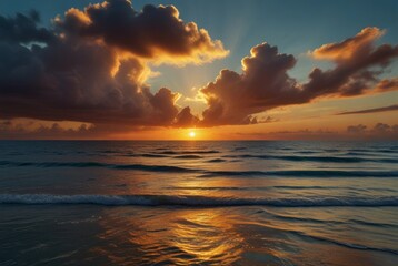 Obraz premium Oken landscape at sunset with beautiful sky