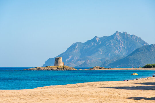 Serene Il Rico beach landscape in Sardinia, Italy