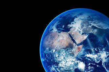 Planet Earth on a dark background. Elements of this image furnished by NASA