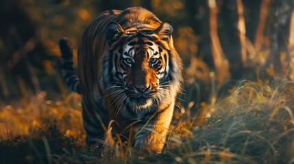 Naklejka premium A Majestic Tiger in the Wilderness. Generative AI