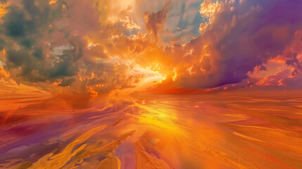 sunset in the desert