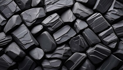 Fototapeta premium Horizontal Black Stone Texture: Pattern and Background