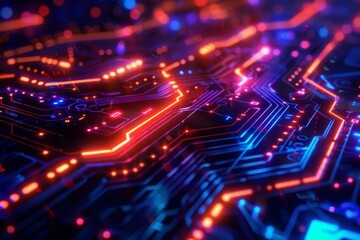 High-Speed Data Transfer in Futuristic Network. Beautiful simple AI generated image in 4K, unique.