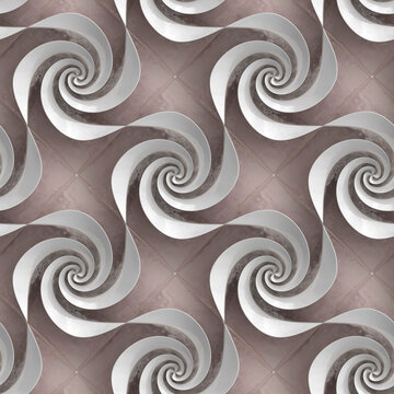 3D relief panels made of white plastic and ice