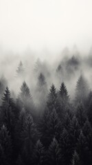 Forest tree fog outdoors