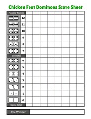 Chicken Foot Dominoes Score Sheet
