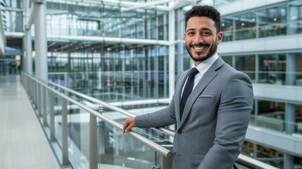Smilling Businessman in Modern Office
