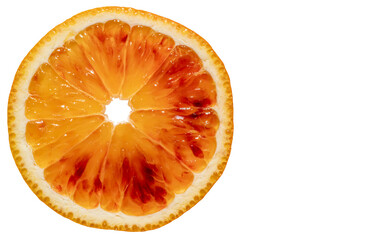 slice of blood orange fruit isolated on white background
