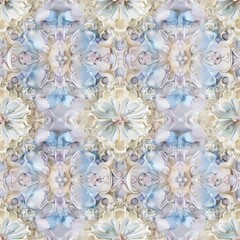 Elegant Floral Kaleidoscope Pattern in Pastel Tones