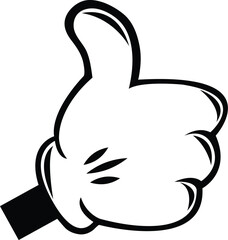 Cartoon character Hand gesture - Thumb up sign-Like thumb up action