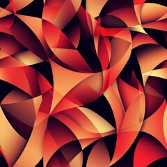 Abstract Red and Orange Wavy Shapes Background