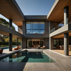 modern house with swimming pool