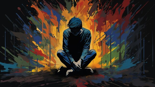 Abstract Colorful Illustration of Guilt