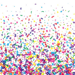 Fototapeta premium Flying latin letters. Colorful childish scattered