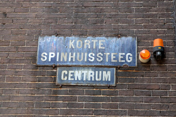 Street Sign Korte Spinhuissteeg At Amsterdam The Netherlands 22-4-204