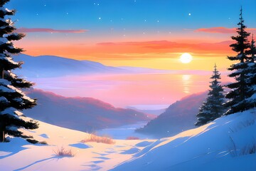 Anime Background Nature Perfect Beautiful and Cozy | High-Quality Winter Wallpaper