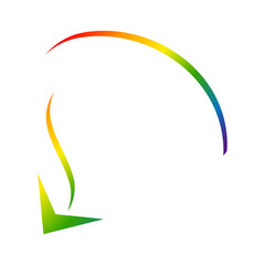 Colorful rainbow arrow element cursor design