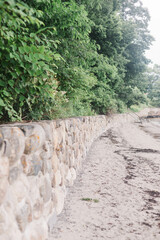 stone wall at the beach