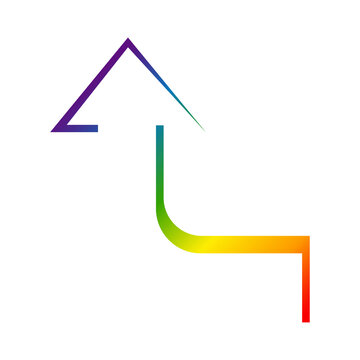 Colorful rainbow arrow element cursor design