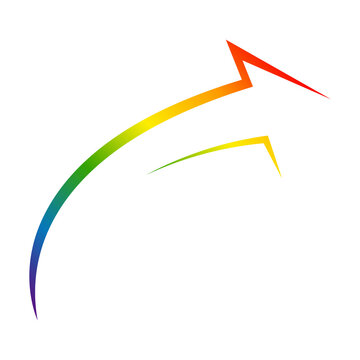 Colorful rainbow arrow element cursor design