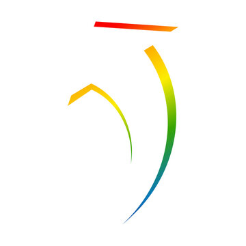 Colorful rainbow arrow element cursor design