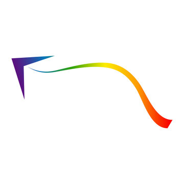 Colorful rainbow arrow element cursor design