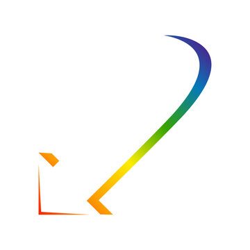 Colorful rainbow arrow element cursor design