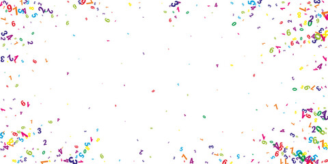 Falling colorful numbers. Math study concept with