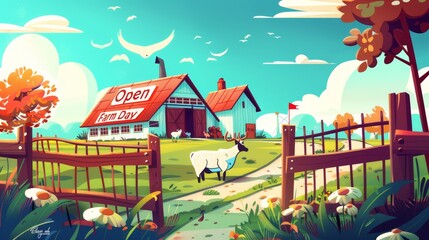 illustration with text to commemorate Open Farm Day