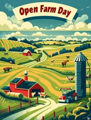 Fototapeta premium illustration with text to commemorate Open Farm Day